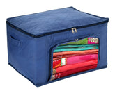 Kuber Industries Underbed Clothes Blankets Storage Bag with Zipper Tranasparent Window, 66 Litre (Navy Blue)-HS_38_KUBMART21294